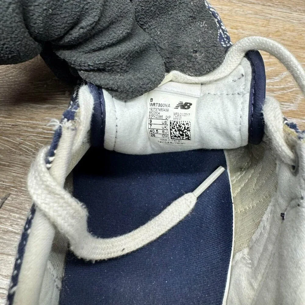 New Balance 300 Cotton Denim Blue/White Court Trainer Sneakers Women's Size 9